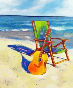 Beach Chair And Guitar Paint By Numbers