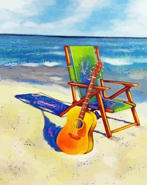 Beach Chair And Guitar Paint By Numbers