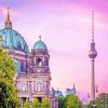 Berliner Fernsehturm With Pink Sky View Paint By Numbers