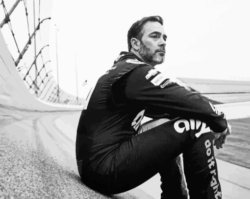 Black And White Jimmie Johnson Paint By Numbers