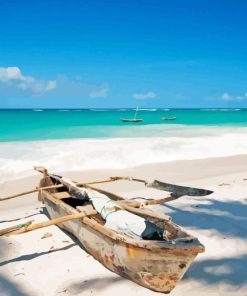 Boat At Mombasa Beach Paint By Numbers