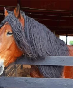 Brown Percheron Horse Paint By Numbers