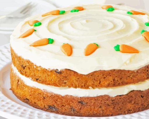 Carrot Cake With Cheese Cream Paint By Numbers