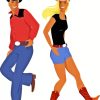 Couple Line Dancing Illustration Paint By Numbers