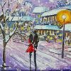 Couple In Snow Winter Scene Art Paint By Numbers