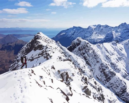 Cuillin Ridge In Snow Paint By Numbers