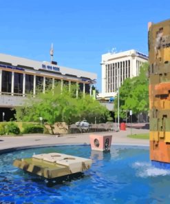 Fountain In Fresno City Paint By Numbers