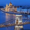 Hungary Budapest Bridge At Night Paint By Numbers