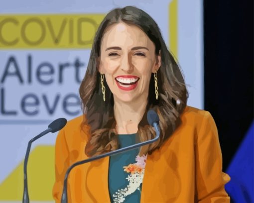 Jacinda Ardern Laughing Paint By Numbers