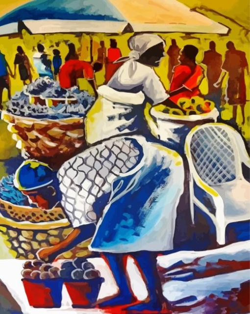 Kenyan Market Sellers Art Paint By Numbers