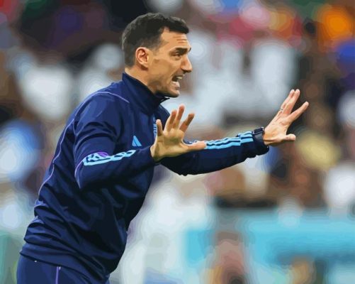 Lionel Scaloni Coach Side Profile Paint By Numbers