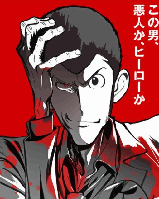 Lupin III Monochrome Art Paint By Numbers