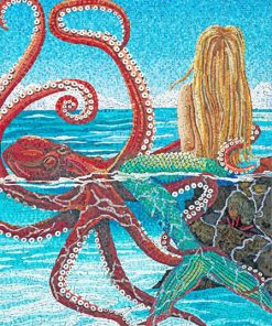 Mermaid Octopus Mosaic Paint By Numbers