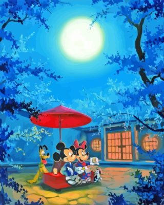 Minnie Mickey Summer Night Paint By Numbers