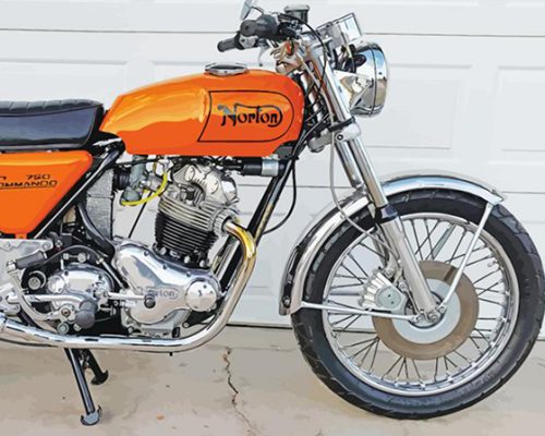 Orange Norton 750 Commando Paint By Numbers