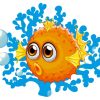 Puffer Fish Cartoon Paint By Numbers