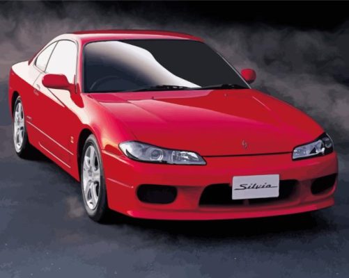 Red Nissan S15 Car Paint By Numbers