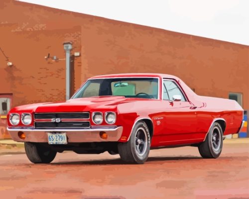 Red SS El Camino Chevy Art Paint By Numbers