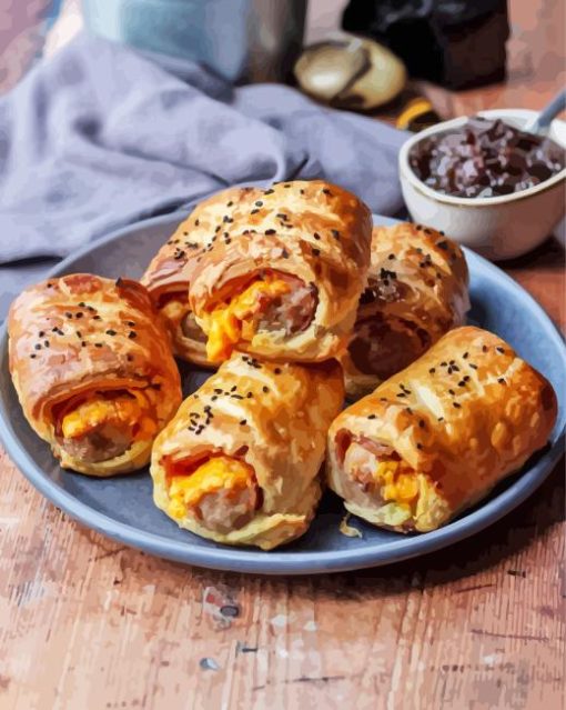 Sausage Roll With Ham Cheddar Paint By Numbers