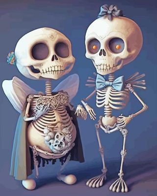 Skeleton Couple Wedding Paint By Numbers