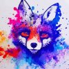 Splatter Colorful Fox Paint By Numbers