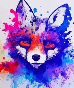 Splatter Colorful Fox Paint By Numbers