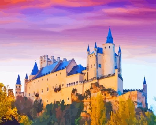 Sunset Over Segovia Castle Paint By Numbers