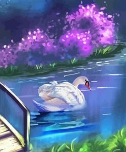 Swan And Flowers Paint By Numbers