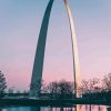 The Gateway Arch With Pink Sky View Paint By Numbers