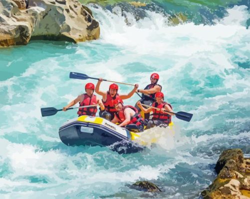 Whitewater Rafting Sport Paint By Numbers