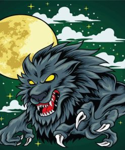 Angry Werewolf On The Full Moon Paint By Numbers