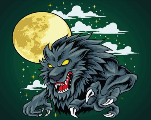 Angry Werewolf On The Full Moon Paint By Numbers