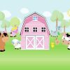 Animals In Pink Barn Art Paint By Numbers