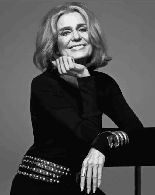 Black And White Gloria Steinem Journalist Paint By Numbers