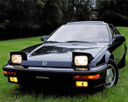 Black Honda Prelude Paint By Numbers