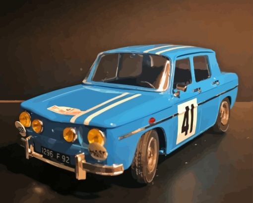 Blue Renault Gordini R8 Paint By Numbers