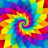 Bright Rainbow Spiral Psychedelic Paint By Numbers