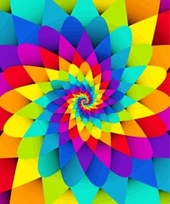 Bright Rainbow Spiral Psychedelic Paint By Numbers