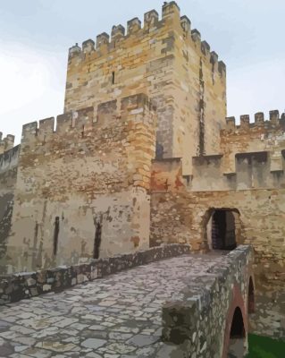 Castle Of Saint George Ruins Portugal Paint By Numbers