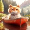 Cat In A Boat Paint By Numbers