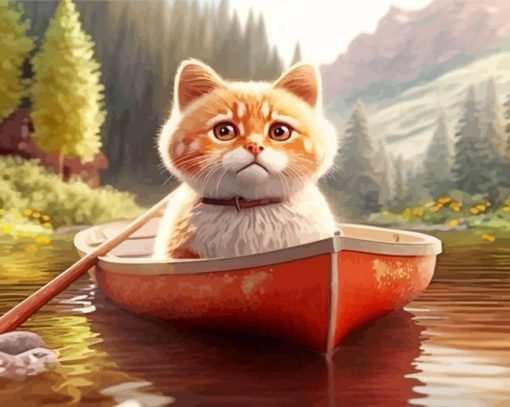 Cat In A Boat Paint By Numbers