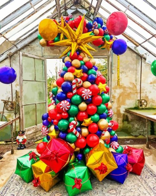 Colorful Balloon Tree Paint By Numbers