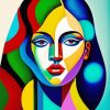 Colorful Cubism Lady Paint By Numbers