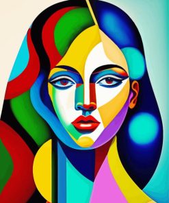 Colorful Cubism Lady Paint By Numbers