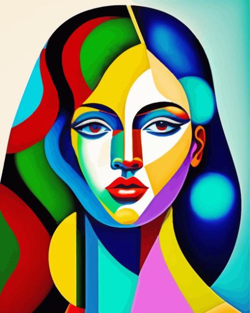 Colorful Cubism Lady Paint By Numbers