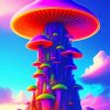 Colorful Psychedelic Mushroom Paint By Numbers