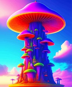 Colorful Psychedelic Mushroom Paint By Numbers