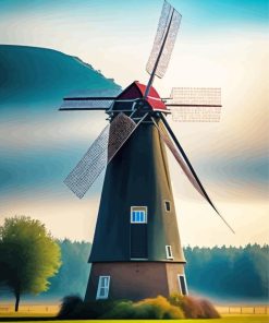 Cool Windmill Paint By Numbers