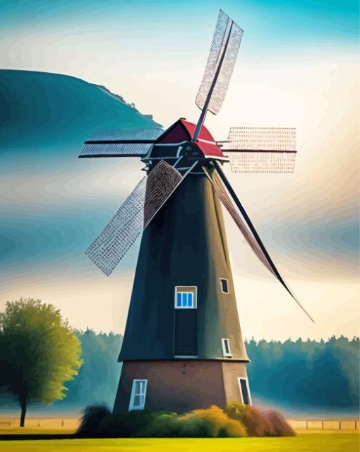 Cool Windmill Paint By Numbers