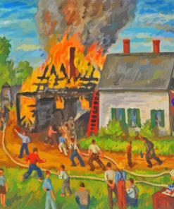 Fire At East Orrington By Waldo Peirce Paint By Numbers